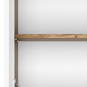 Verciano dulap suspendat baie, 40x64x20 cm, 1 usa, 2 rafturi, MDF alb mat, PAL stejar Wotan - Verificat A · Re-Bloom - Img 5