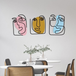 Wallity set 3 decoruri de perete, metal 1.2mm si lemn 3mm, 121x48 cm - Verificat A · Re-Bloom - Img 4