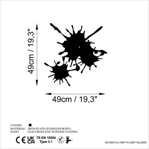 Wallxpert ceas de perete decorativ, metal 100% grosime 1.5mm, 49x49 cm, mecanism AA, 0.431 kg, negru - Verificat A · Re-Bloom - Img 5