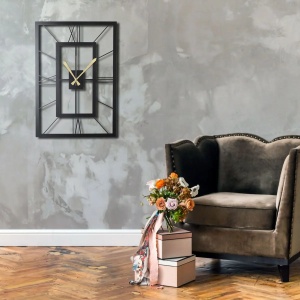 Wallxpert ceas de perete decorativ, metal 100% grosime 2mm, 49x34.5 cm, mecanism AA, negru - Verificat A · Re-Bloom - Img 4