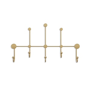 Wallxpert cuiere de perete metal, 80x45x10 cm, grosime 9mm, capacitate 10 kg, 1.068 kg, auriu - Verificat A · Re-Bloom