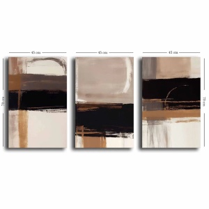 Wallxpert set 3 tablouri decorative canvas triptic, 3x45x70 cm, dimensiune totala 145x70 cm, panza 100% 2.8mm, cadru lemn pin 100%, multicolor - Verificat A · Re-Bloom - Img 3
