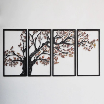 Wallxpert set 4 piese decor de perete 98x48 cm, otel 100% grosime 1.2mm, 1.4 kg, negru - Verificat A · Re-Bloom