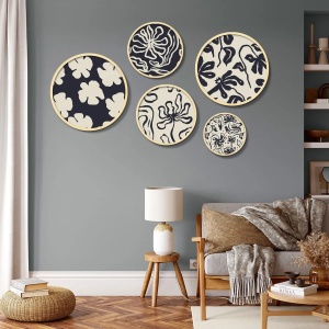 Wallxpert set 5 tablouri decorative lemn masiv 100%, 43.5/37/31/26/18 cm, grosime 1.5 cm, multicolor - Verificat A · Re-Bloom - Img 2