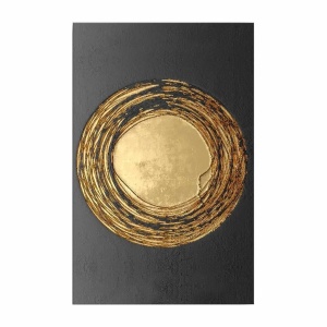 Wallxpert tablou decorativ canvas, 45x70 cm, panza 100% grosime 2.8mm, rama lemn pin 100% grosime 22mm, auriu/negru - Verificat A · Re-Bloom