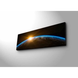 Wallxpert tablou decorativ canvas cu LED 30x90 cm, panza suede 100%, rama lemn 3 cm, iluminat spate, buton on/off, baterie 9V neinclusa, multicolor - Verificat A · Re-Bloom