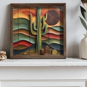 Wallxpert tablou decorativ inramat, 50x50x3.5 cm, MDF 3mm, cadru brad 100%, multicolor, 2.5 kg - Verificat A · Re-Bloom - Img 3
