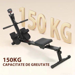 Aparat de vaslit Re-Bloom, otel, 147x55x60 cm, rezistenta elastica, monitor LCD, sina 60 cm, scaun 25x25 cm, 150 kg, negru - Verificat A · Re-Bloom - Img 4