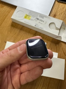 Apple Watch 10 GPS, Carcasa Jet Black Aluminium Case 42mm, Silver Denim Sport Band - S/M, RESIGILAT, GRAD B, GARANTIE 12 LUNI - Img 2