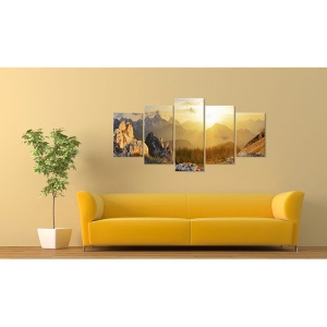 Artgeist tablou decorativ 5 piese 100x50 cm, materiale lemn si textile, multicolor - Verificat A · Re-Bloom - Img 4