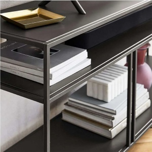Asi Home Venedik consola hol 110x78x30 cm, PAL melaminat, picioare metal, negru - Verificat A · Re-Bloom - Img 3
