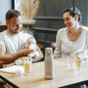 Babymoov Move & Feed incalzitor portabil biberon 340 ml, 37-50°C, 5 min/150 ml, 7 ore autonomie, incarcare USB-C, mineral beige - Verificat A · Re-Bloom - Img 5