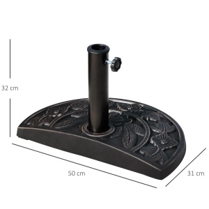 Baza umbrela soare din rasina, manivela pentru fixare, 9kg, 50x31x32cm, Bronz - Verificat A · Re-Bloom - Img 3