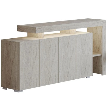 Beliz bufet cu iluminare LED 170x35x80 cm, PAL melaminat, travertin bej - Verificat A · Re-Bloom