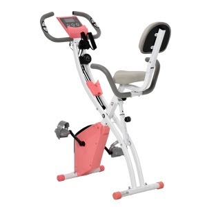 Bicicleta fitness 2 in 1 Re-Bloom, 8 nivele de rezistenta, otel/ABS, roz/alb, 105 x 48 x 118 cm, Resigilat, Grad A
