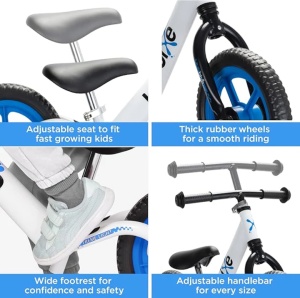 Bixe bicicleta fara pedale, cadru aluminiu, roti 12 inch, varsta 2-5 ani, albastru - Verificat A · Re-Bloom - Img 4