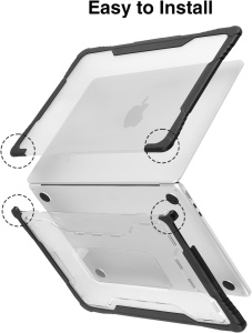 Carcasa de protectie pentru MacBook Air M2 A2681 2022 Blueswan, TPU/PC, negru/transparent, 13,6 inchi - Img 2