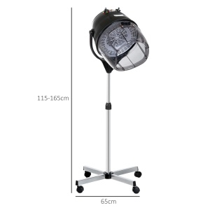 Casca pentru uscat parul Re-Bloom, reglabila pe inaltime, polipropilena/PC/otel, negru, 65 x 65 x 115-165 cm, Resigilat, Grad A - Img 3
