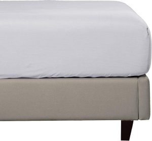 Cearsaf cu elastic Sleep Mantra, bumbac/poliester, argintiu, 200 x 200 x 30 cm