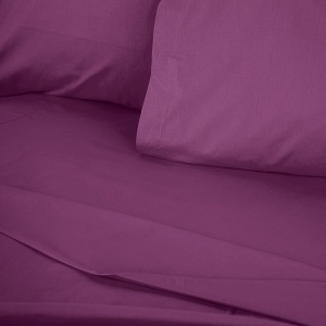 Cearsaf de pat cu elastic, bumbac ranforce 100%, 100x200+30 cm, violet - Verificat A · Re-Bloom - Img 3