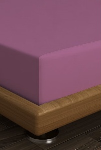 Cearsaf de pat cu elastic, bumbac ranforce 100%, 150x200+40 cm, lavabil 30°C, violet - Verificat A · Re-Bloom - Img 2