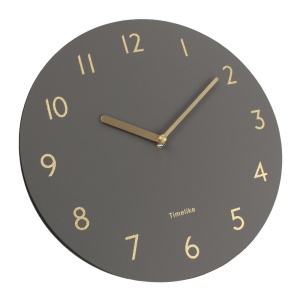 Ceas de perete Creative Light Silent, piele/metal, gri/auriu, 30 cm - Img 2