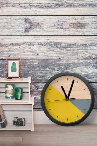 Ceas decorativ de perete MDF 100% grosime 5mm, 36x36x1 cm, multicolor - Verificat A · Re-Bloom - Img 3