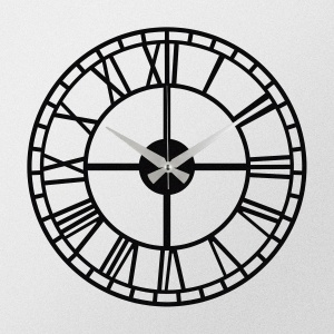 Ceas decorativ de perete Re-Bloom, metal, negru, 48 x 48 cm