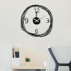 Ceas decorativ de perete Re-Bloom, metal, negru, 48 x 48 cm - Img 2