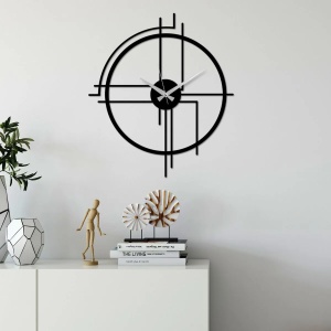 Ceas decorativ Re-Bloom, metal, negru, 49 x 43 cm - Img 5