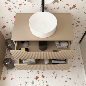 Coloria blat dulap baie 80x46x1.8 cm, HDF foliat, taupe - Verificat A · Re-Bloom - Img 2