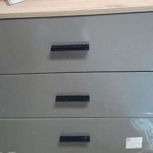 Comoda Irim Maraton 120x43x85.9 cm, MDF Stejar/Gri Cobalt, Resigilat, Grad A - Img 6