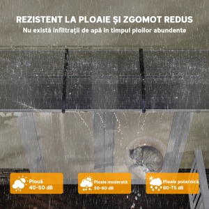 Copertina exterioara curbata din policarbonat 5mm, PP si aluminiu, 90x295x23.5cm, Transparent/Negru - Verificat A · Re-Bloom - Img 6