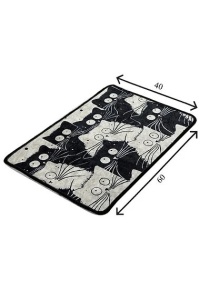 Covoras de baie, micro poliamida 100%, 40x60 cm, 700g/m², antiderapant, antialergic, alb/negru - Verificat A · Re-Bloom - Img 5