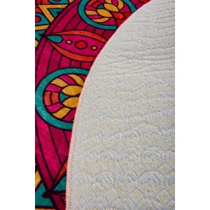 Covoras de baie Re-Bloom, 100% poliester, antialergic, 100cm, multicolor, Resigilat, Grad A - Img 3