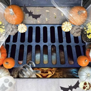 Covoras de intrare pentru Halloween Sizzlepop, poliester, multicolor, 60 x 40 cm - Img 2
