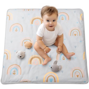 Covoras de joaca Luka & Lilly, Soft Baby, multicolor, 100x100 cm, Resigilat, Grad A