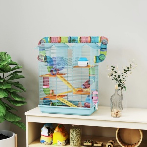 Cusca pentru hamsteri Re-Bloom, 5 nivele, metal/polipropilena/PS, multicolor, 47 x 30 x 59 cm, Resigilat, Grad A - Img 4