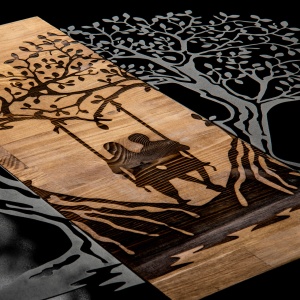 Decor de perete Re-Bloom Eva, lemn/metal, 76x58 cm, negru/maro - Verificat A · Re-Bloom - Img 4