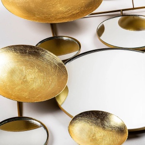 Decor de perete Re-Bloom, metal, auriu, 116 x 60 x 4 cm - Img 5