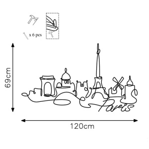Decor de perete Re-Bloom, metal, negru, 120 x 69 x 1 cm - Img 4