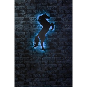 Decor de perete Re-Bloom, model cal, LED, MDF, negru, 60 x 30 cm - Img 3