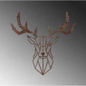 Decor de perete Re-Bloom, model cerb, metal, maro, 51 x 51 cm - Img 5