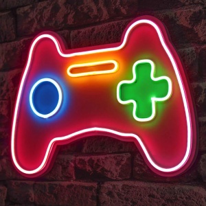 Decor de perete Re-Bloom, model controller Play Station, LED, PVC, multicolor, 40 x 3 x 29 cm