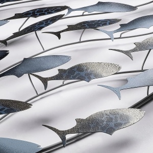 Decor de perete Re-Bloom, model pesti, metal, albastru, 94 x 58 x 4 cm - Img 5