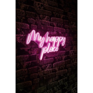 Decor de perete Re-Bloom, My happy place, LED, PVC, roz, 55 x 31 cm - Img 4