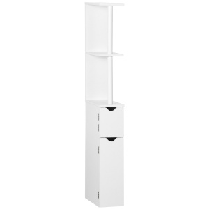 Dulap pentru baie cu 2 rafturi si 2 dulapuri Re-Bloom, MDF/PAL, 15.2x29.8x118 cm, 12 kg, alb - Verificat A · Re-Bloom