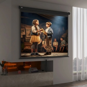 Ecran de proiectie 4K HD Re-Bloom, reglabil, 100 inch, tesatura/metal, alb/negru, 203 x 152 cm, Resigilat, Grad A - Img 4