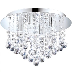 Eglo Almonte 94878 candelabru cristal 4xG9 LED, diametru 350 mm, IP44, otel cromat, baie - Verificat A · Re-Bloom