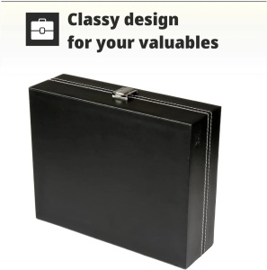 H&S cutie cu capac din sticla pentru 10 ceasuri, 22.5x7.5x20.5 cm, cu pernite, negru - Verificat A · Re-Bloom - Img 2